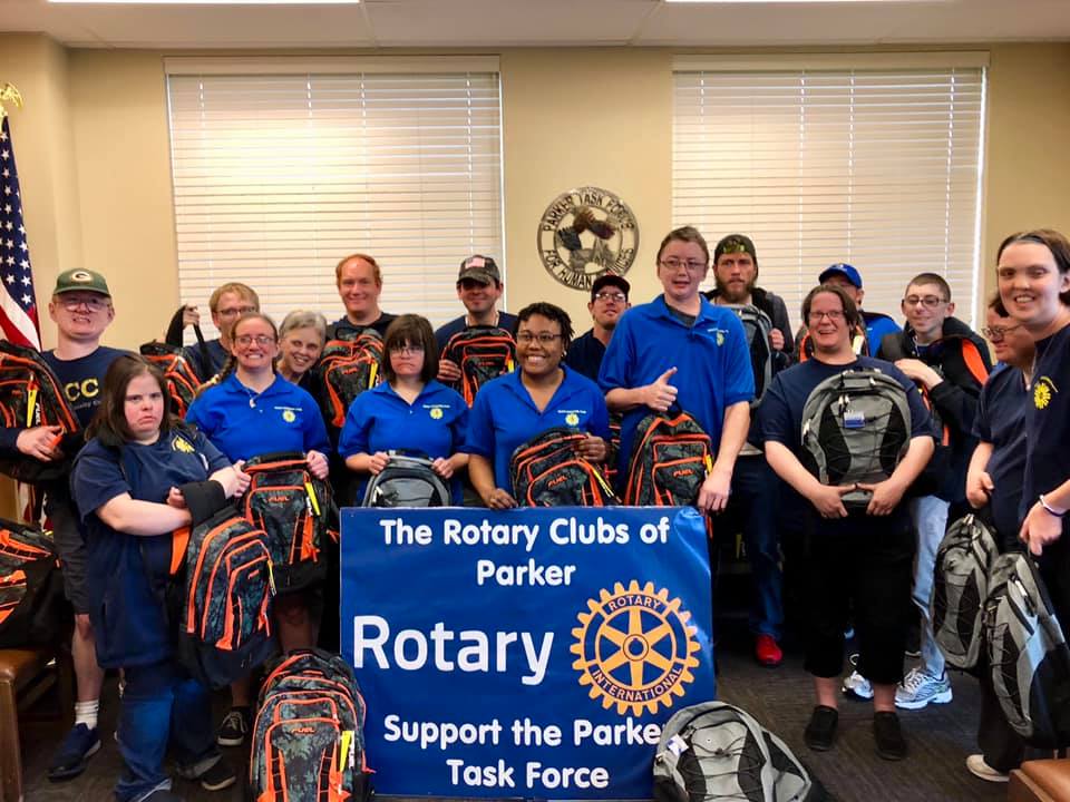 2019 Parker Rotary backpack donations